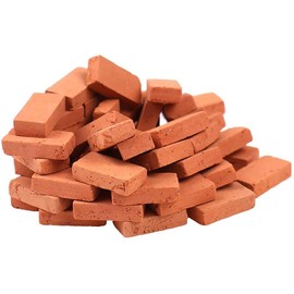 100 Pieces 1/16 Mini Bricks, Miniature Simulation, Mini Red Wall Brick Stone, Model Brick Building Set, DIY Fairy Garden Dollhouse Decor, Miniature Bricks Figurine Landscaping Accessories