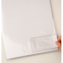 StoreSMART® - Clear Plastic Folder with 2 Pockets - with Business Card Holder on Front - 50-Pack - 9" x 11.75" - P222FR50