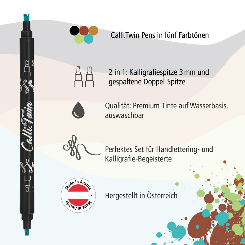 Online Calli.Twin Handlettering Brush-Pens Fresh | Set of 5 double