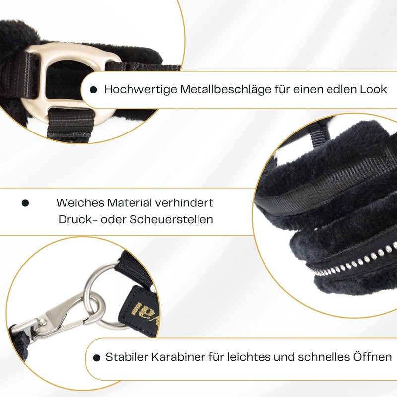 Headcollar for Horses with Glitter Stones, Fur Halter Horse in