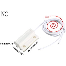 VISSQH 10 Pairs NC Wired Door Window Sensor Magnetic Switch Home Security Alarm System Window / Door Contact Sensor Wired Alarm Magnetic Reed Switch (MC-38 Normally Closed)