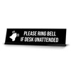 Please Ring Bell If Desk Unattended, BW Black Frame, Desk