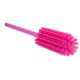 SPARTA SPARTA Scrub Brush Bottle Brush, Dishwasher Safe Brush with Hanging Hole for Cleaning, Plastic, 16 Inches, Pink, (Pack of 4)