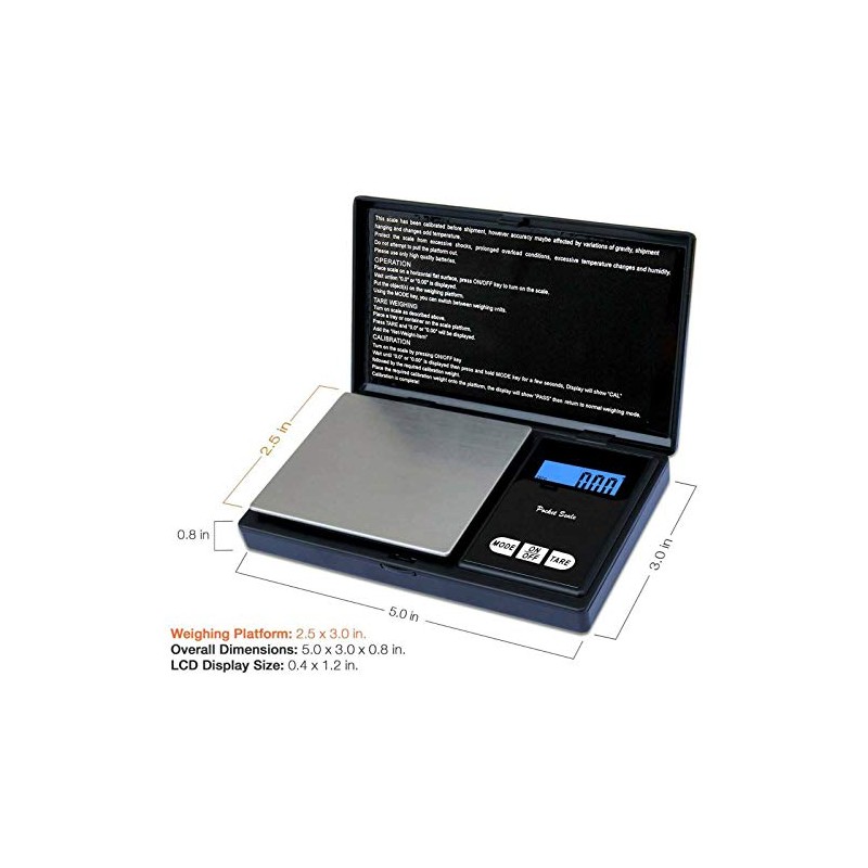 E-FAST Pocket Scale Portable Digital Scale with Back-lit LCD Display,