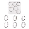 PandaHall 6pcs Grooved Finger Ring Stainless Steel Round Ring 17~22mm