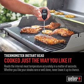 Weber Termómetro de lectura instantánea | Medición rápida y precisa de temperatura en °C y °F, precisa en 15 segundos, apagado automático, pantalla de