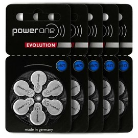 PowerOne Evolution Size 675 Hearing Aid Batteries - 1.45V Zinc Air with Improved Battery Life (30 Batteries)