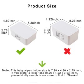 illikkuyax Baby Wipes Dispenser for Bathroom Flushable Wipes Container Sleek Butt Wipes Holder Refillable Wipes Box Easy to Access,7.28"L x 4.80"W x 2.75"H (Grey)