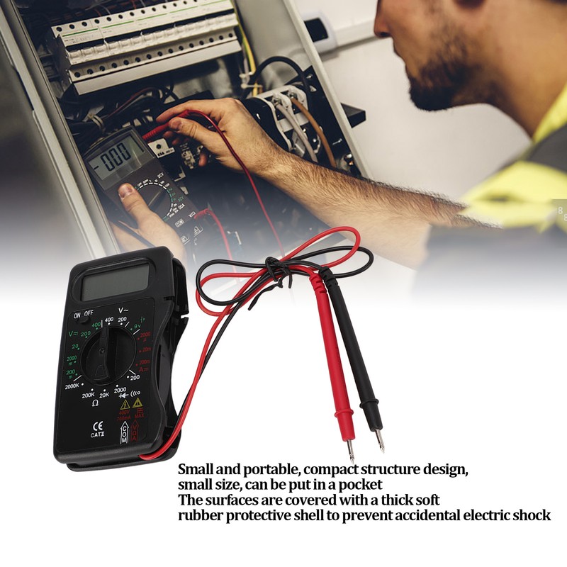 Digital Multimeter Multi Tests Rubber Protective Case Small Portable Auto