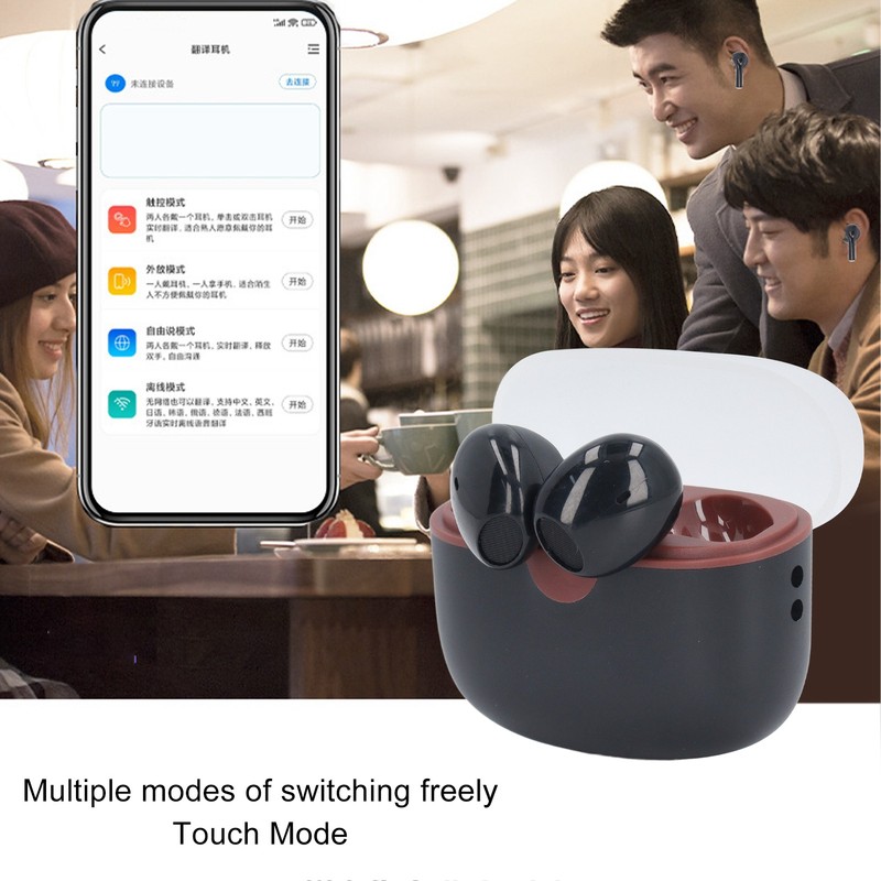 B32 Smart Translator Earbud Binaural Simultaneous Translator Multi Language Interpretation