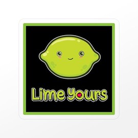 CafePress Funny Lime Valentine Small Die Cut Sticker, 3"x4" Clear