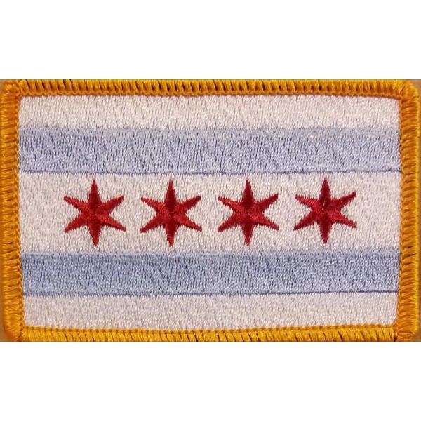 Chicago City Flag Patch W/ Hook & Loop Fastener Morale