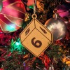 d6 Christmas Tree Holiday Ornament | Laser Cut, D&D Dice