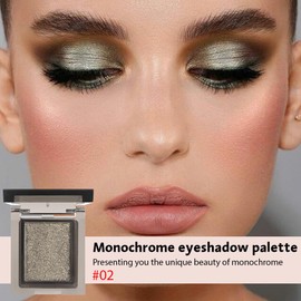 Single Nude Gold Shimmer Eyeshadow,Bright High Pigment Intense Monochrome Eye Shadow,Apply Makeup Easily,Glitter Pressed Powder Single Eyeshadow,24 Hour Eye Makeup Longwear Waterproof,Blendable