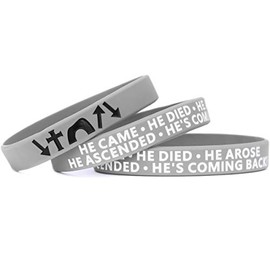 SayitBands Three (3) Youth He Came Died Arose Ascended Coming Back Wristband Bracelets