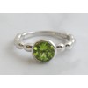 Peridot Gemstone Bubble Sterling Silver Ring US Size 8 /