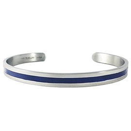 Thin Blue Line Bangle - (7.5 Inches)