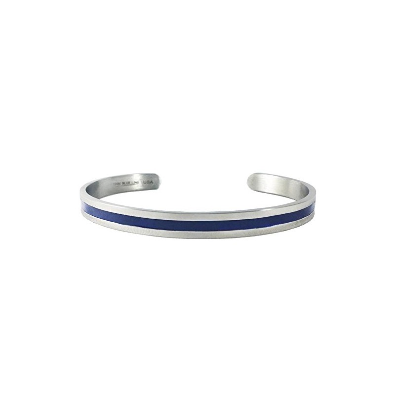 Thin Blue Line Bangle - (7.5 Inches)