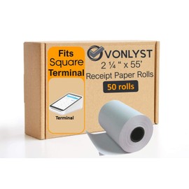 Vonlyst Receipt Paper Roll for Square Terminal Credit Card Machine (50 rolls)