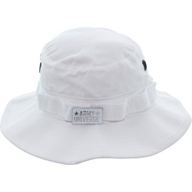 Army Universe White Tactical Boonie Hat Bucket Wide Brim Cap, Size Large 7 ½