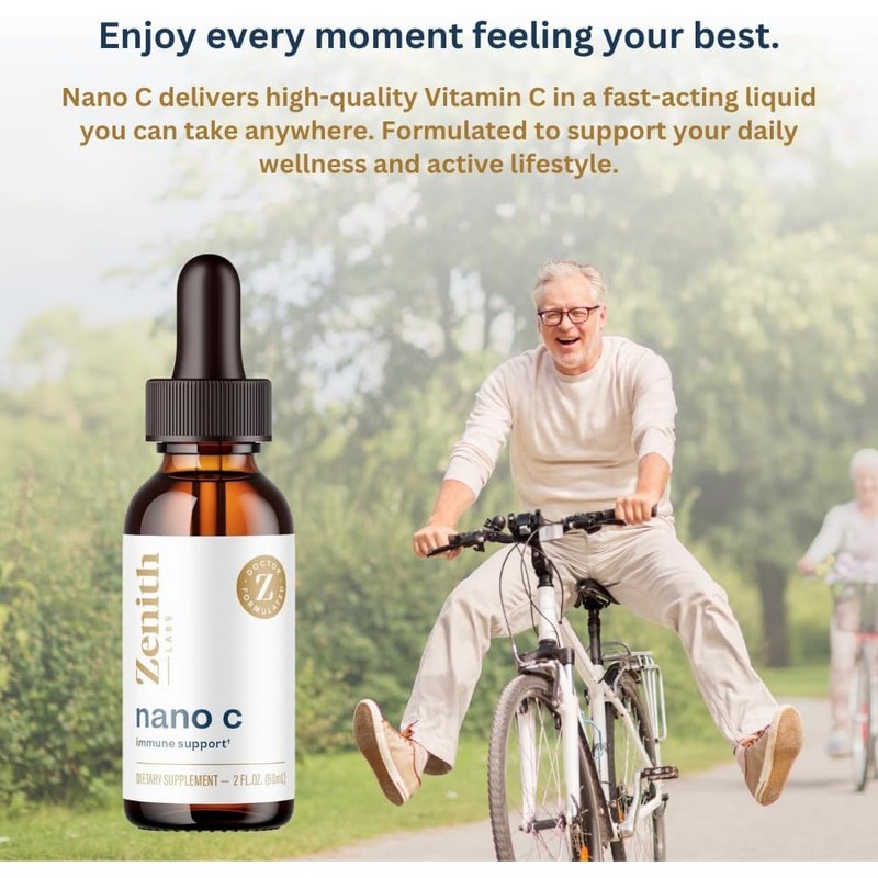 Zenith Labs Liquid Vitamin C Drops for Adults - Nano