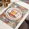 XPHZZL Table Mats Set of 4 Boho Monaco Pattern Decorative