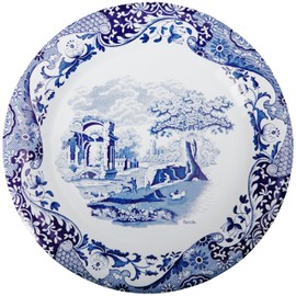 C.R. Gibson TW12-25755 Spode Blue Italia Disposable Paper Dinner Plates, 10.25" Diameter, Multicolor, 8 Pieces
