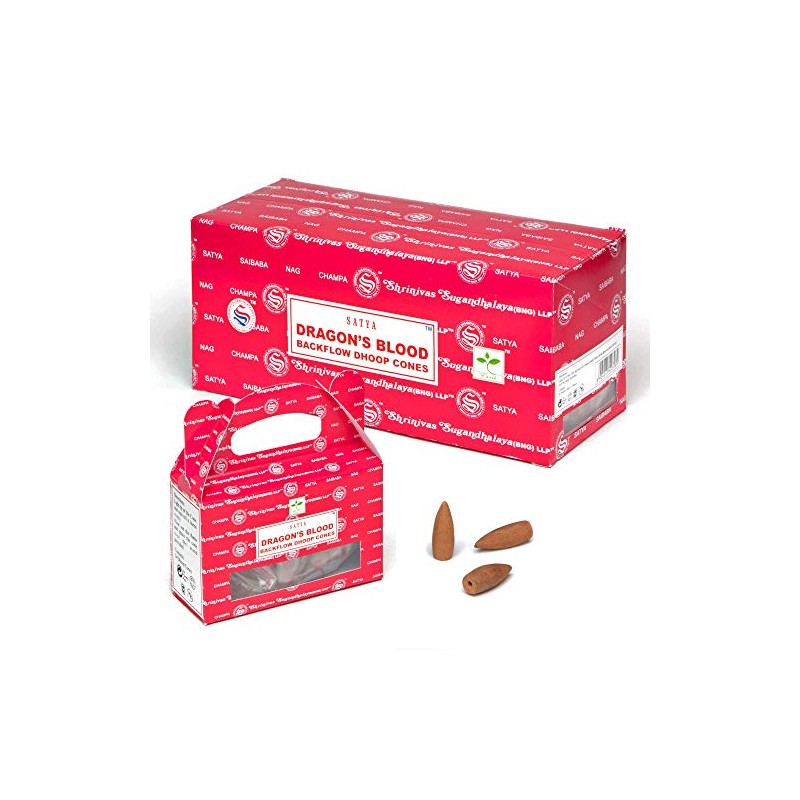6pc Display - Satya Backflow Cones- 24pc Box/Dragon's Blood