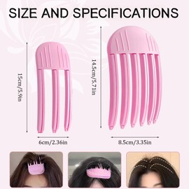 Hair Volume Clip, Wind Shaping Styling Comb for Fluffy Bangs, Volume Clips for Roots Volume, Volumizing Hair Clips for All Hair Types, No-Trace Hair Root Lifting Clips Women-Rose Pink