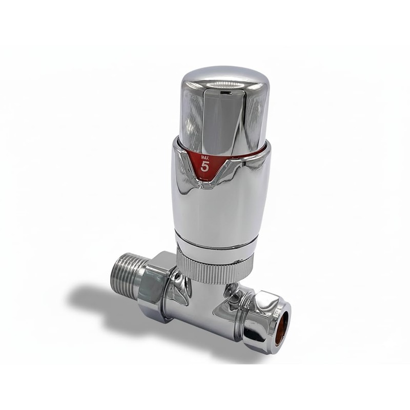 Greenedhouse ZZ-3023 Oslo Straight Chrome TRV and Lock Shield Valve
