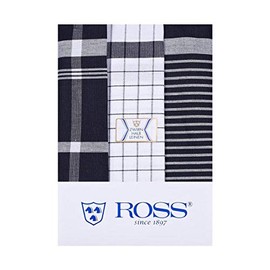 Ross 3x Exclusive Black Half-Linen Tea Towels 50 x 70 cm