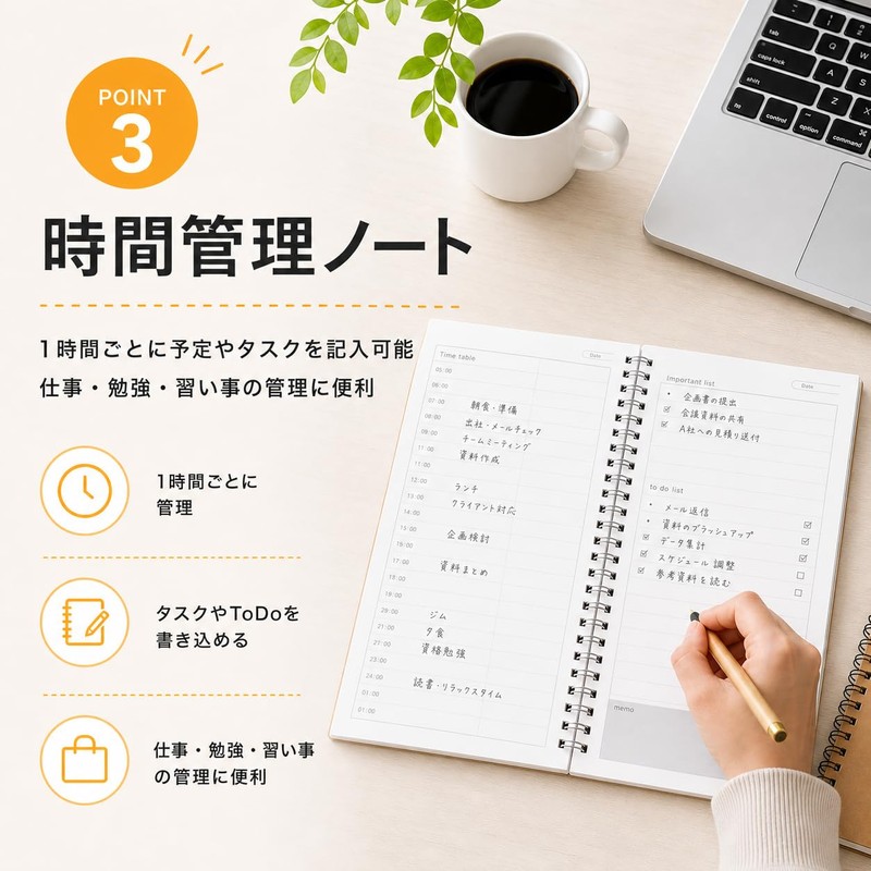 MaT store ToDo List Notebook, Time Management, Schedule, Tasks, Memo,