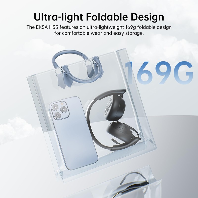EKSA H35 Wireless Headset with Mic for Work, Bluetooth 5.4