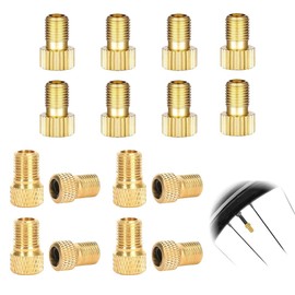 XUZOPIM Bicycle Valve Adaptor, Adaptor Bicycle Valve to Car Valve, Valve Adapter, Valve Adapter Set, Bicycle Tyre Valve Converter, for Bicycles, Mountain Bike, Pack of 16