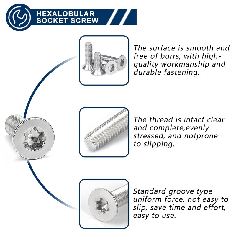 Drenky M4 x 45 mm Countersunk Screws Stainless Steel V2A