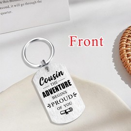 Alotozo 2025 Graduation Gifts for Cousin - Stainless Steel Cousin Graduation Keychain - Inspirational Gift for High School, College, PhD Graduate