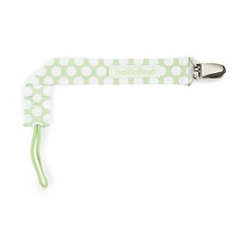 BooginHead Baby Newborn PaciGrip Pacifier Clip, Delicate Dot Polka Dots, Green/White