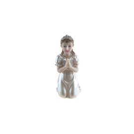 MEGA FAVORS Keepsake Figurine 12 pcs Adolescence Girl in White Kneeling and Praying | Awesome Decorations or Party Favors | for Baptism, First Communion, Religious and Special Celebrations