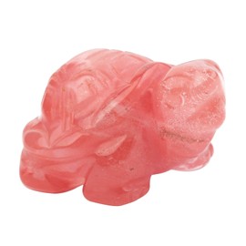 Amogeeli 1.5 Inch Hand-Carved Stone Turtle Tortoise Figurine, Animal Crystal Decor for Home & Office
