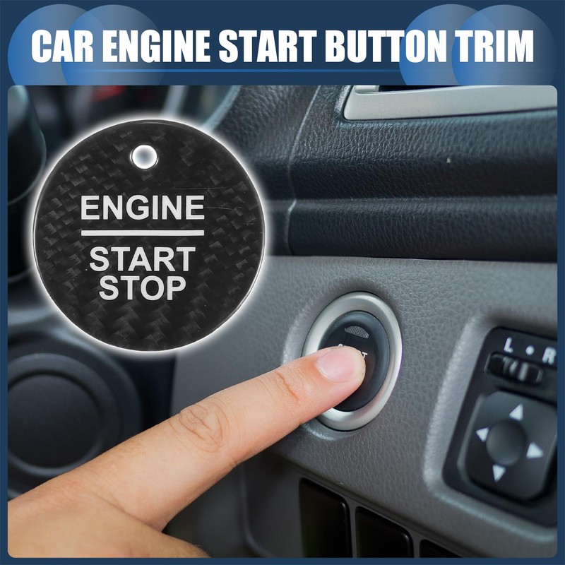 Partuto Engine Start Stop Button Cover, Front Ignition Starter Switch