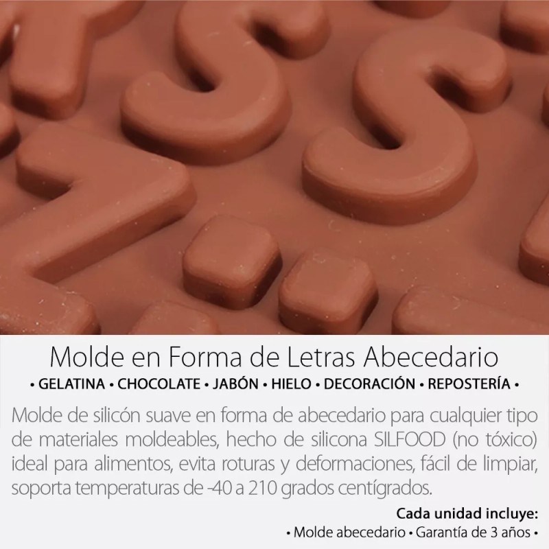 Mercader Digital 10 Pzs Molde Silicón Letra Alfabeto Abecedario Jabón