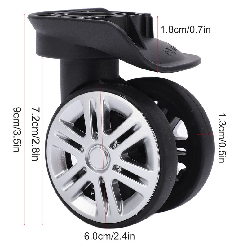 Yctze Suitcase Wheels, 1 Pair Luggage Swivel Wheels, Replacement Swivel