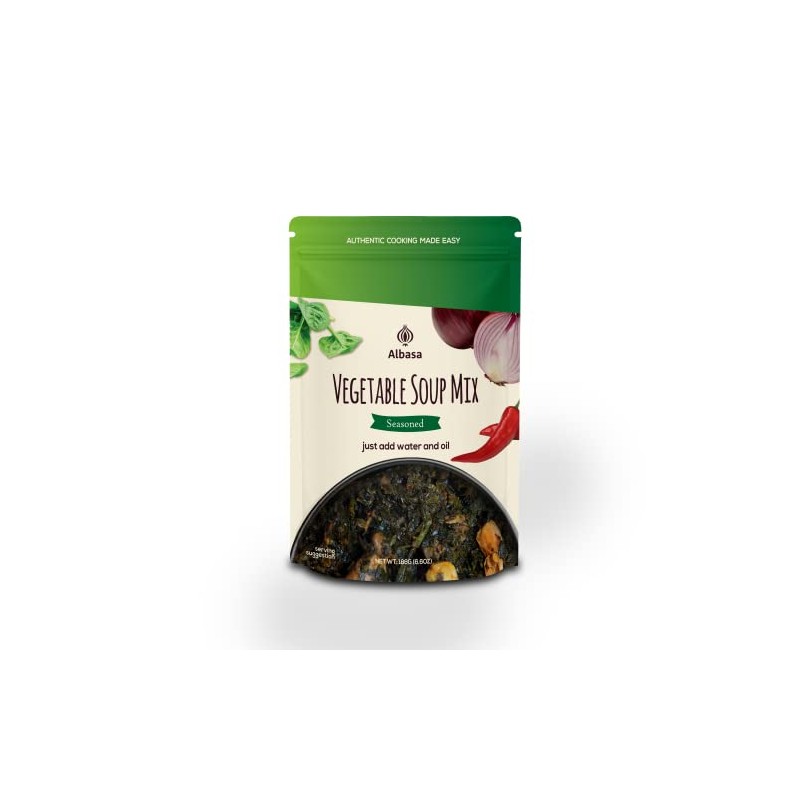 Albasa Vegetable Soup Mix Seasoned (Edikaikong) 6.6oz. Ready-to-cook. No Preservatives,