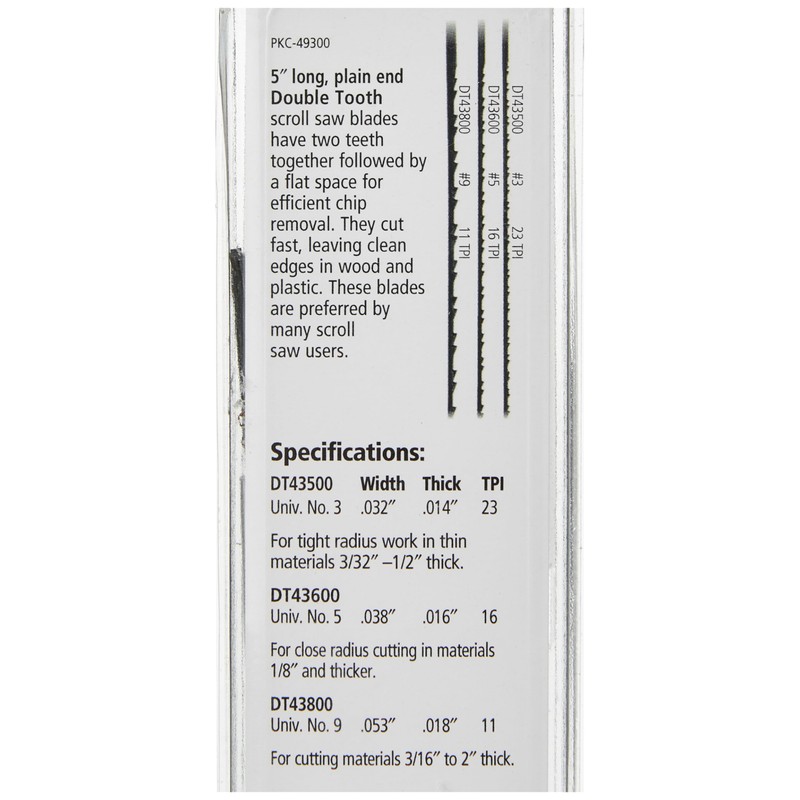 Olson SA4930 36-Double/Tooth Scroll Saw Blades