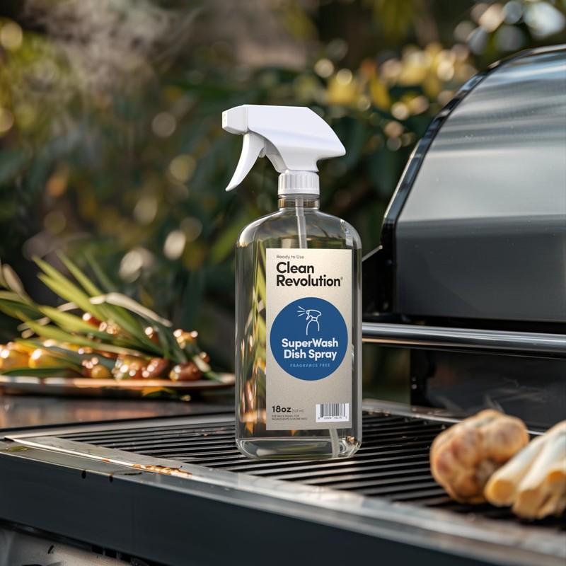 Clean Revolution Dish Spray, Powerful Formula Cuts Through Grease, Compatible