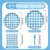ZJRUI Classic Blue White Plaid Party Dinnerware Set - 96
