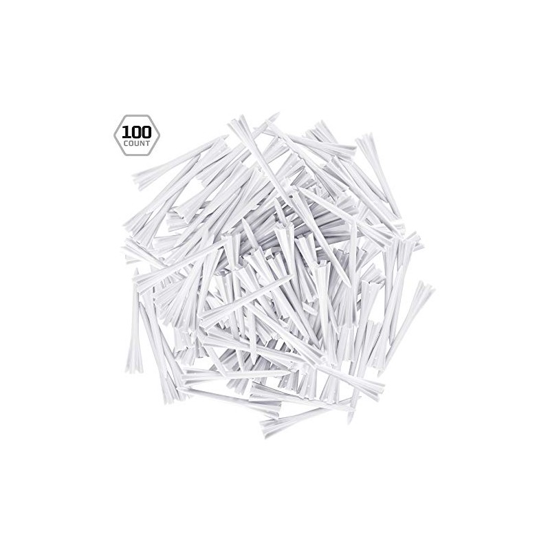 IZZO Golf Plastic Golf Tees, 1.5 Inch, White (Pack of