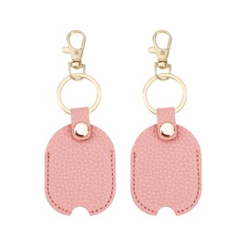 LT Easiyl 2Pcs Leather Car Key Sleeve Leather Key Holder Key Fod Protector Car Key Ring Replacement for Car and House Keys 7x4.5x5.51cm Pink