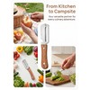 3-in-1 Multifunctional Vegetable Peeler, Curved Stainless Steel Blade Wooden Handle