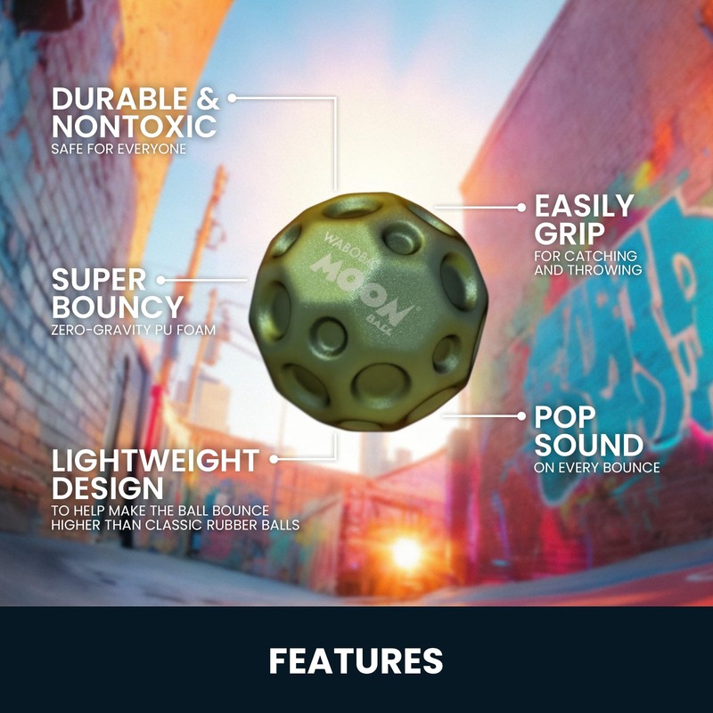 Waboba Metallic Moon Ball – Palla super rimbalzante con finitura